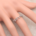 Load image into Gallery viewer, Leaf Band Sterling Silver Anniversary Wedding Ring Womens Ginger Lyne - 6
