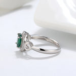 Load image into Gallery viewer, Green Cz Engagement Statement Ring Sterling Silver Womens Ginger Lyne - 6

