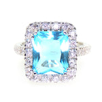 Load image into Gallery viewer, Gina Statement Ring Created Blue Topaz 6Ct Women Ginger Lyne Collection - 8
