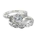 Load image into Gallery viewer, Nickie Bridal Set Engagement Ring Wedding Band Cz Womens Ginger Lyne Collection - 10

