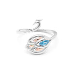 Load image into Gallery viewer, Swan Wrap Ring Sterling Silver Blue Cubic Zirconia Womens Ginger Lyne - 6
