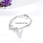 Load image into Gallery viewer, Infinity Heartbeat Charm European Bead Sterling Silver Clear CZ Ginger Lyne - Rose
