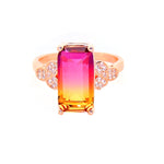 Load image into Gallery viewer, Iris Statement Ring Womens Rainbow Cz Rose Plated Womens Ginger Lyne - 8
