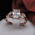 Load image into Gallery viewer, Brendi Engagement Ring Rose Gold Sterling Emerald Marquise Womens - 6
