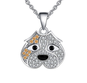 Pitbull Dog Necklace or Earrings Sterling Silver Cz Pendant Ginger Lyne - Necklace