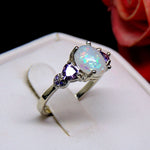 Load image into Gallery viewer, Celia Fire Opal Ring Purple Engagement Womens Ginger Lyne Collection - 10
