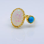 Load image into Gallery viewer, Bexley Simulated Oval Fire Opal Turquoise Ring Womens Ginger Lyne - 7
