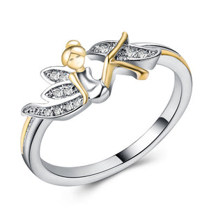 Fairy Wings Angel Ring Cz Gold Plated Girls Ginger Lyne Collection - 8