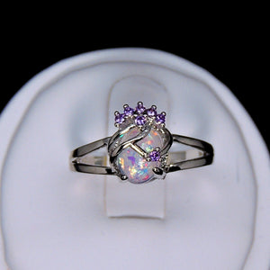 Adlai Simulated Fire Opal Ring Women Purple Cubic Zirconia Ginger Lyne - 10