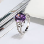 Load image into Gallery viewer, Engagement Statement Ring for Women Sterling Silver Purple CZ Ginger Lyne Collection - 6
