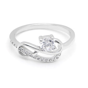 Jerilyn Engagement Ring Infinity Sterling Silver Cz Womens Ginger Lyne - 6
