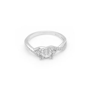 Contessa Engagement Ring Womens Bridal Sterling Silver Cz Ginger Lyne Collection - 10