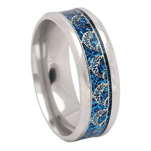 Dolphins Stainless Steel Comfort Fit Wedding Band Ring for Men Women - 8