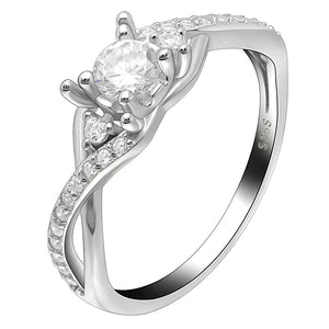 Contessa Engagement Ring Womens Bridal Sterling Silver Cz Ginger Lyne Collection - 6