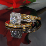 Load image into Gallery viewer, Marissa Bridal Set 3pc Two Tone Plated Engagement Ring Women Ginger Lyne - 10
