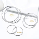Load image into Gallery viewer, Hoop Earrings 30mm Thin Round Sterling Silver Womens Girls Ginger Lyne - 30mm-Silver
