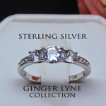 Load image into Gallery viewer, Anastasia Engagement Ring Sterling Silver 3 Stone Wedding Ginger Lyne - 10
