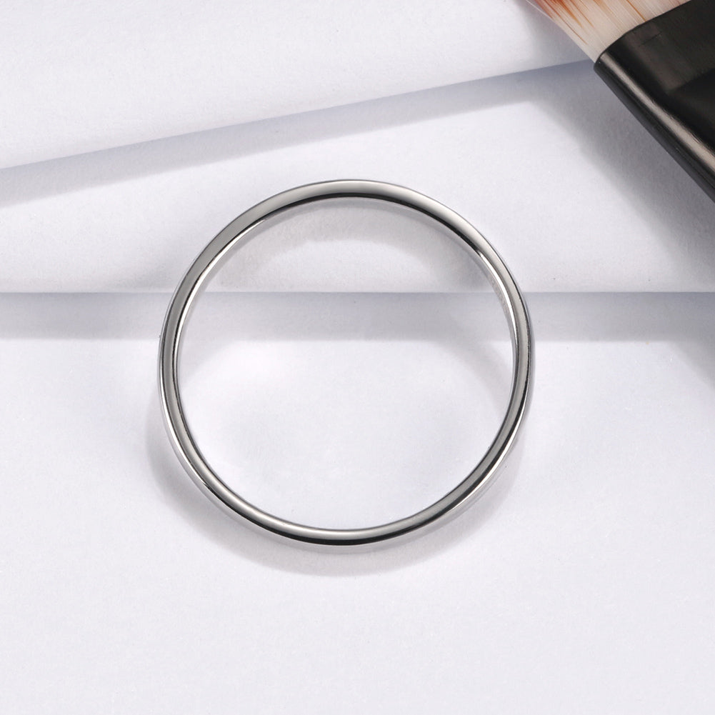 Wedding Band Ring for Men or Women Plain 2mm Sterling Silver Ginger Lyne Collection - 6