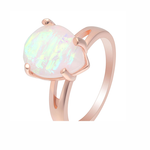 Load image into Gallery viewer, Aviana Simulated Fire Opal Ring Teardrop Womens Engagement Ginger Lyne - 6
