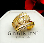 Load image into Gallery viewer, Maria Statement Engagement Bridal Ring Gold Plated Womens Ginger Lyne - 10
