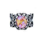 Load image into Gallery viewer, Filigree Purple Fire Opal Statement Ring Women Ginger Lyne Collection - Purple/Gold,7
