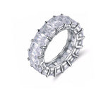 Load image into Gallery viewer, Ophelia Eternity Wedding Band Ring Clear Emerald Cz Womens Ginger Lyne - 9
