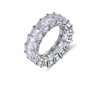 Ophelia Eternity Wedding Band Ring Clear Emerald Cz Womens Ginger Lyne Collection - 9