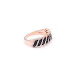 Load image into Gallery viewer, Judith Anniversary Band Ring Black Cz Rose Twist Womens Ginger Lyne - 6
