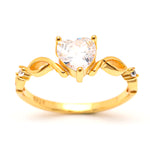 Load image into Gallery viewer, Allie Engagement Ring Cz Heart Gold Sterling Silver Women Ginger Lyne - Gold,7

