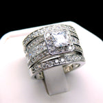 Load image into Gallery viewer, Taylor Bridal Set Halo 3pc Engagement Ring Bands Cz Women Ginger Lyne - 10
