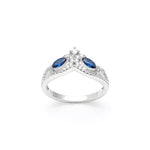 Load image into Gallery viewer, Ansley Anniversary Ring Sterling Silver Blue Cubic Zirconia Ginger Lyne Collection - 11
