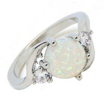 Load image into Gallery viewer, Oneonta Statement Ring Created Fire Opal Clear Cz Womens Ginger Lyne - 7
