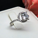 Load image into Gallery viewer, Johanna Engagement Ring Solitaire Halo Sterling Silver Women Ginger Lyne - 5
