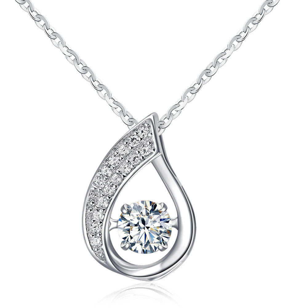 Ginger Lyne Collection Sterling Silver Cz Swinging Oval Shape Pendant Necklace for Women Gifts for Her - Style 41