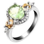 Load image into Gallery viewer, Ivette Birthstone Statement Ring Green Two Tone Plate Women Ginger Lyne - Green,7
