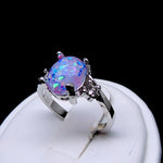 Load image into Gallery viewer, Arlette Simulated Fire Green Opal Ring Womens Engagement Ginger Lyne - Green,10
