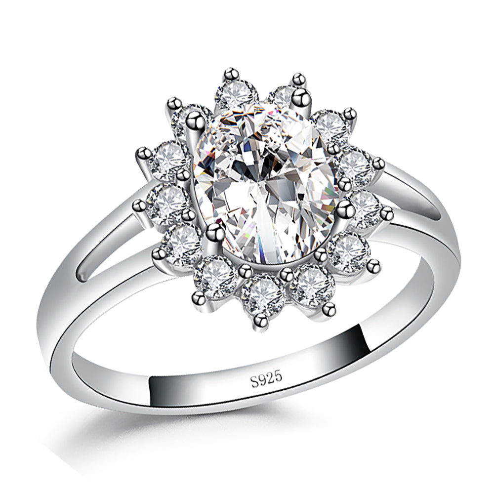 Chari Engagement Ring Sterling Silver Cz Womens Ginger Lyne Collection - 9