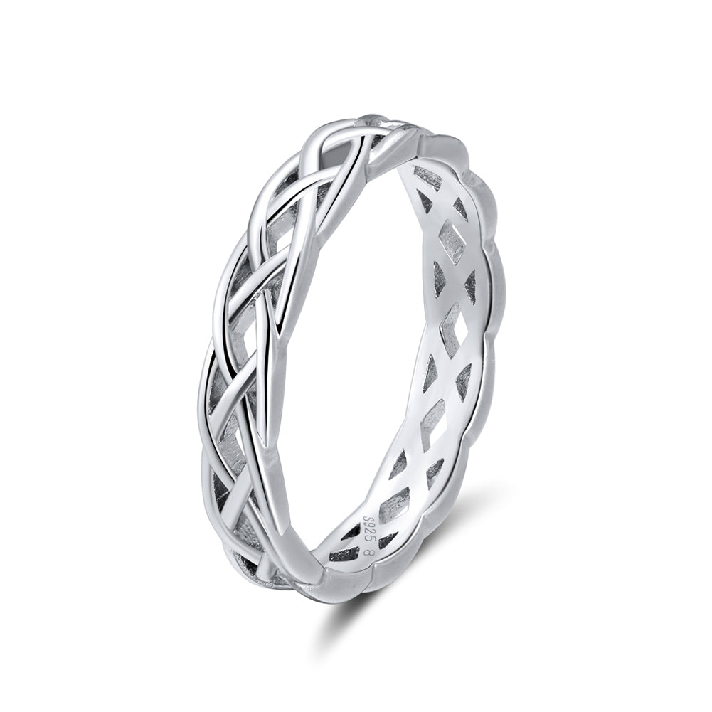 Celtic Eternity Wedding Band Ring for Women  Sterling Silver Ginger Lyne Collection - Betsy II,6