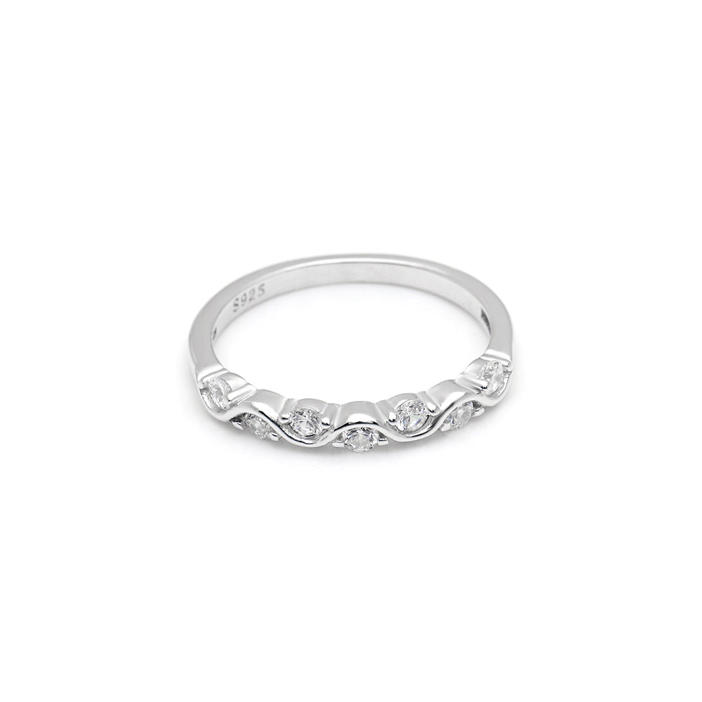 Zarina Anniversary Band Ring for Women Sterling Silver Cz Ginger Lyne Collection - 5