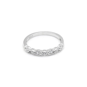 Zarina Anniversary Band Ring for Women Sterling Silver Cz Ginger Lyne Collection - 5