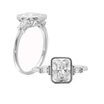 Load image into Gallery viewer, Genesis Engagement Ring Sterling Silver Baguette Cz Womens Ginger Lyne Collection - 6
