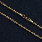 Load image into Gallery viewer, Gold Twisted Rope Chain Necklace Hip Hop Men Women Ginger Lyne Collection - 18 Inch Gold
