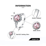 Load image into Gallery viewer, Created Pink Morganite Engagement Ring Sterling Silver Womens Ginger Lyne - 6
