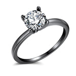 Load image into Gallery viewer, Envy Solitaire 1.25Ct Engagement Ring Sterling Silver Women Ginger Lyne - Black-Clear,10
