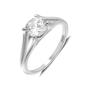 Ariel Engagement Ring Cubic Zirconia Women Sterling Silver Ginger Lyne - Silver,9