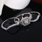 Load image into Gallery viewer, Paris Bridal Set 3pc Halo Cz Engagement Ring Bands Womens Ginger Lyne - 10
