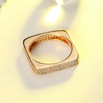 Load image into Gallery viewer, Square Eternity Wedding Band Ring for Women Cz Gold Plated Ginger Lyne Collection - 6
