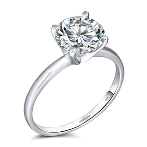 Amore Engagement Ring Women 3Ct Moissanite Sterling Silver Ginger Lyne - 3CT Silver,10