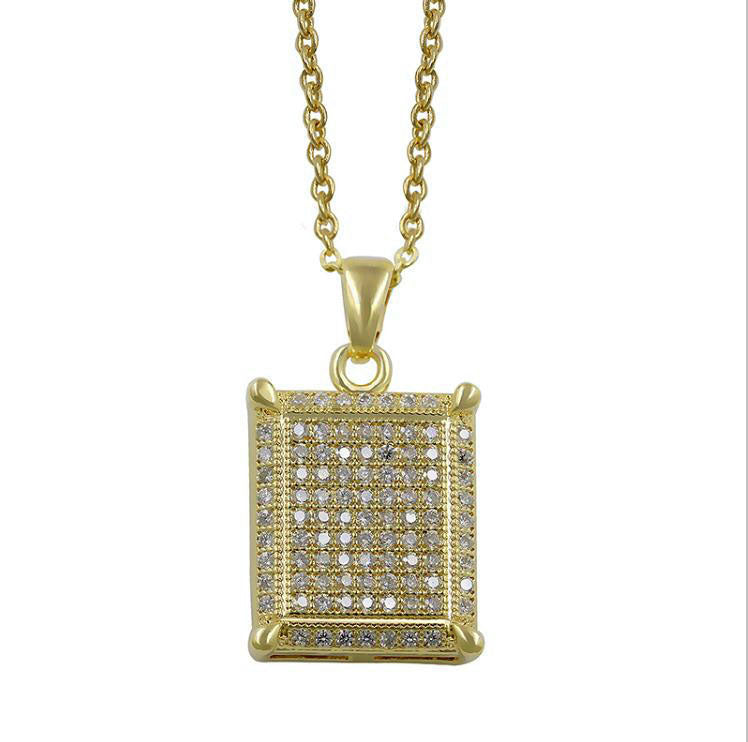 Angelica Necklace Womens Gold Plate Cubic Zirconia Pendant Ginger Lyne - Gold