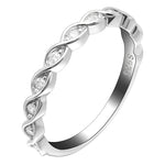 Load image into Gallery viewer, Shanti Anniversary Band Ring Sterling Silver Twist Cz Womens Ginger Lyne - 9
